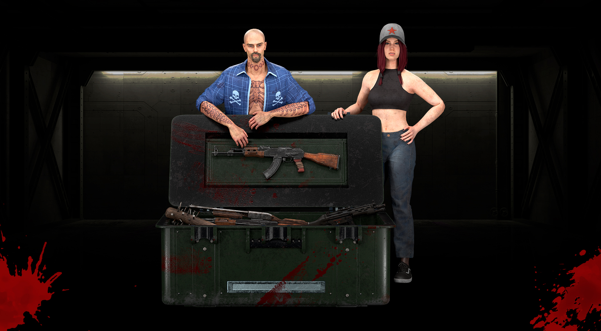 undead blocks man and woman